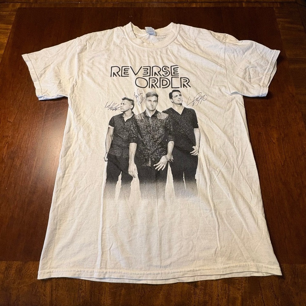 Reverse Order Band Graphic T-Shirt Signed White Medium